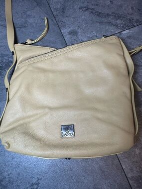 Kooba Pebbled Leather Crossbody in Light Beige